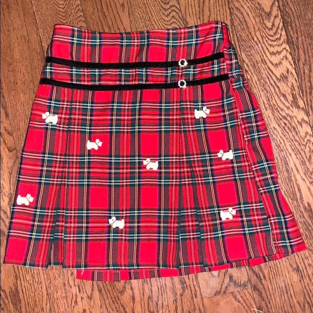 Decorative tartan plaid skirt for girls